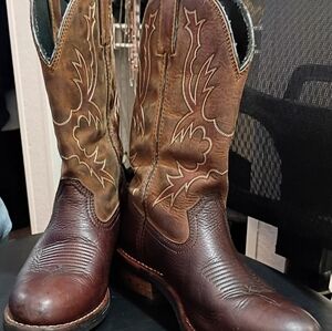Dan Post Leather Cowboy Boots, Size 9, Brown